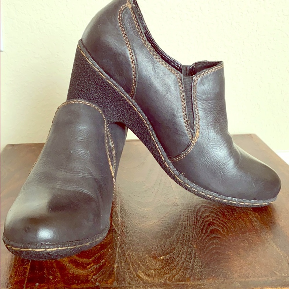 Born Concept black wedge booties